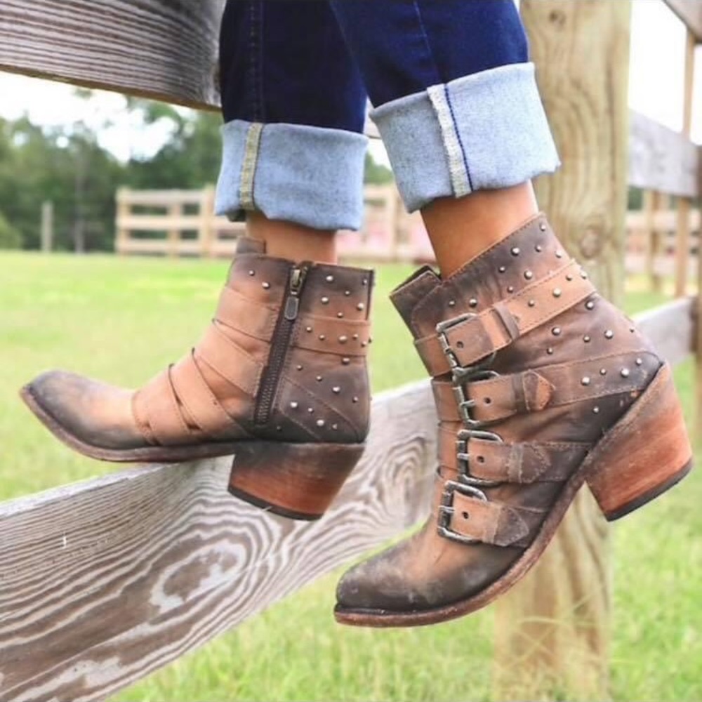 Liberty Black Buckle Up booties 10